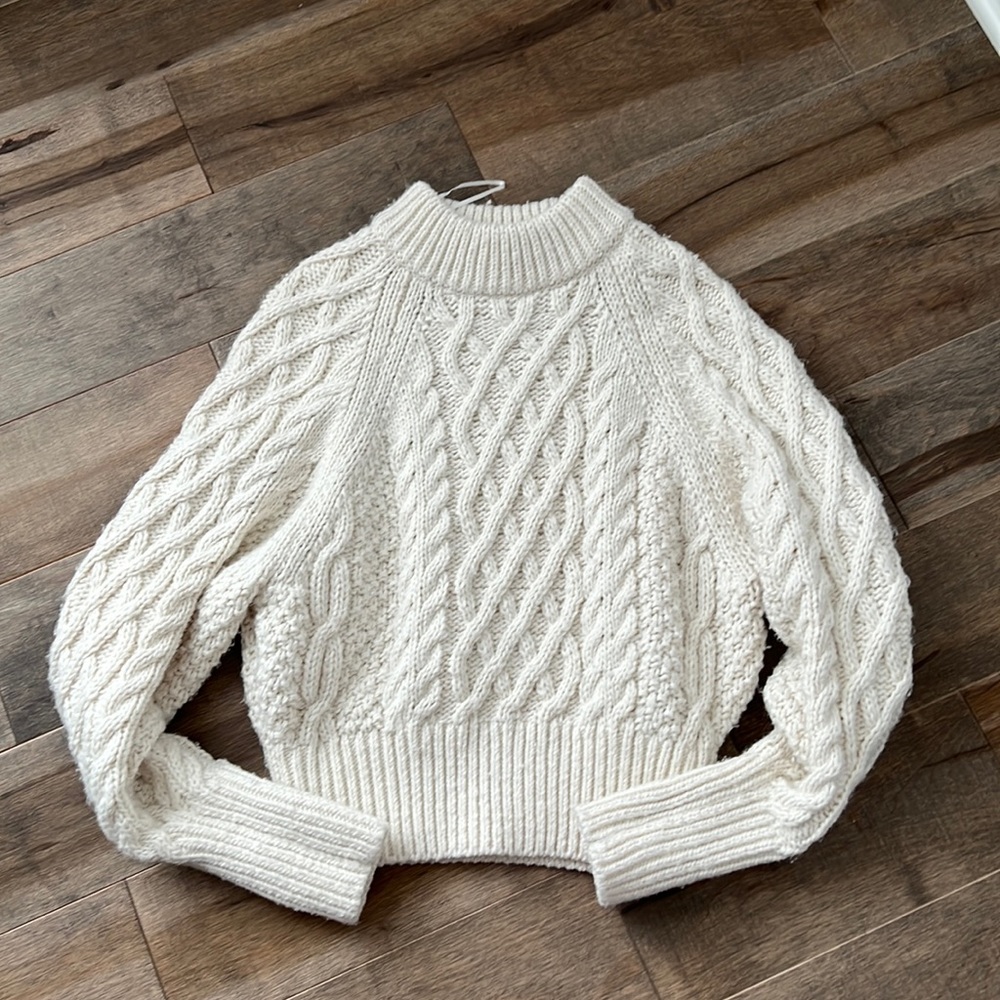 Cream knit cable sweater